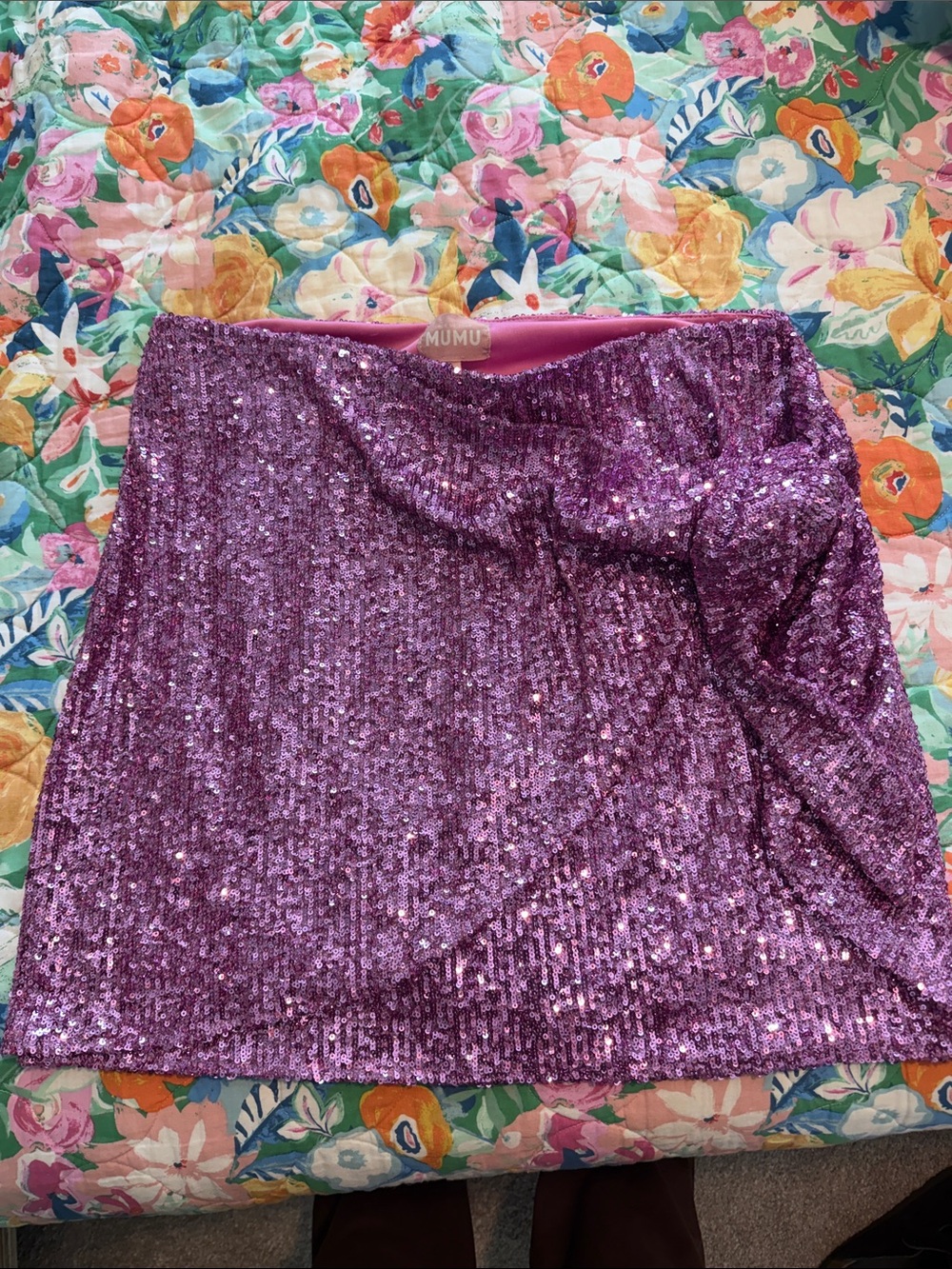 Show Me Your MuMu Lavender Sequin Mini Skirt